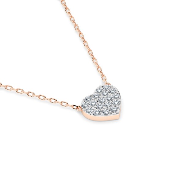 Diamantanhänger in 0,09 Karat, Rotgold 585 / 14 Karat, mit einer 585ger Goldkette in 45 cm lang, Gewicht ca. 1,2 g.