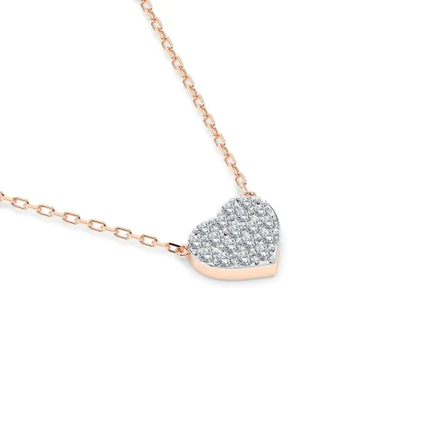 Diamantanhänger in 0,09 Karat, Rotgold 585 / 14 Karat, mit einer 585ger Goldkette in 45 cm lang, Gewicht ca. 1,2 g.