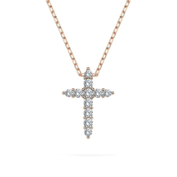 Diamantanhänger in 0,09 Karat, Rotgold 585 / 14 Karat, mit einer 585ger Goldkette