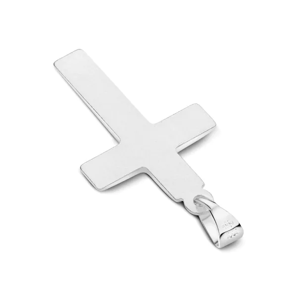 Anhänger Kreuz gesandelt/glanz/diam. , Weißgold 333 / 8K, Höhe 21 mm, Gewicht ca. 0,65 g