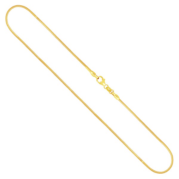 Goldkette als Tondakette in Gelbgold 585 / 14K, 40 cm lang, 1,2 mm breit, Gewicht ca. 5.8 g.