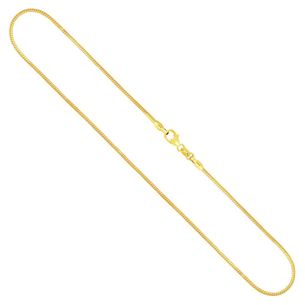 Goldkette als Tondakette in Gelbgold 585 / 14K, 100 cm lang, 1,2 mm breit, Gewicht ca. 14.3 g.