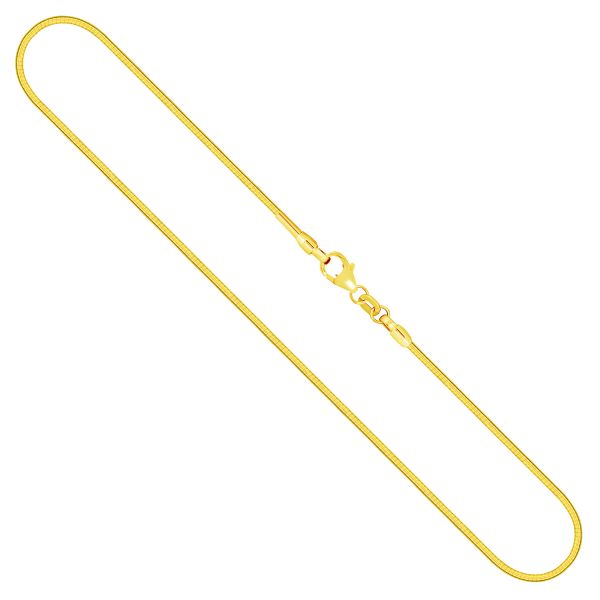 Goldkette als Tondakette in Gelbgold 585 / 14K, 42 cm lang, 1,5 mm breit, Gewicht ca. 9.3 g.