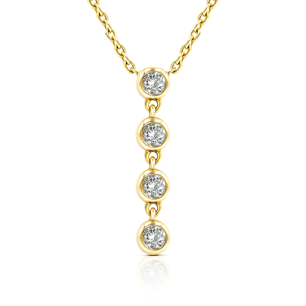 Diamantanhänger in 0,16 Karat, Gelbgold 585 / 14 Karat, mit einer 585ger Goldkette in 43 cm