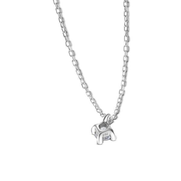 Diamantanhänger in 0,07 Karat, Weißgold 750 / 18 Karat, mit einer 750ger Goldkette in 42 cm lang, Gewicht ca. 0,98 g.