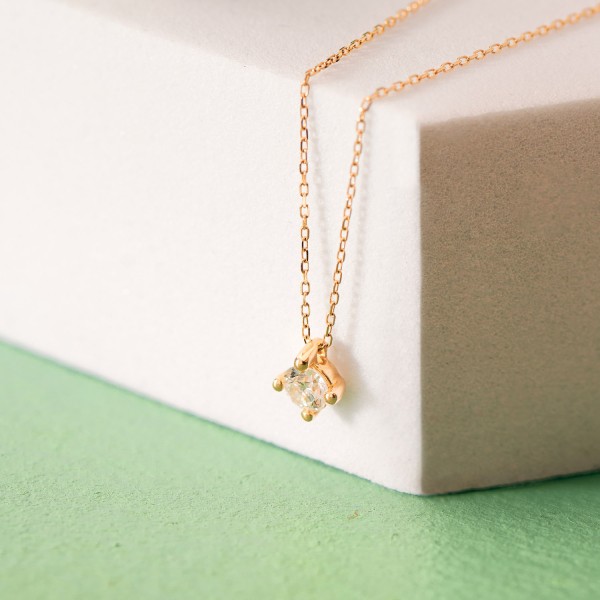 Diamantanhänger in 0,20 Karat, Gelbgold 585 / 14 Karat, mit einer 585ger Goldkette in 42 cm lang, Gewicht ca. 0,96 g.