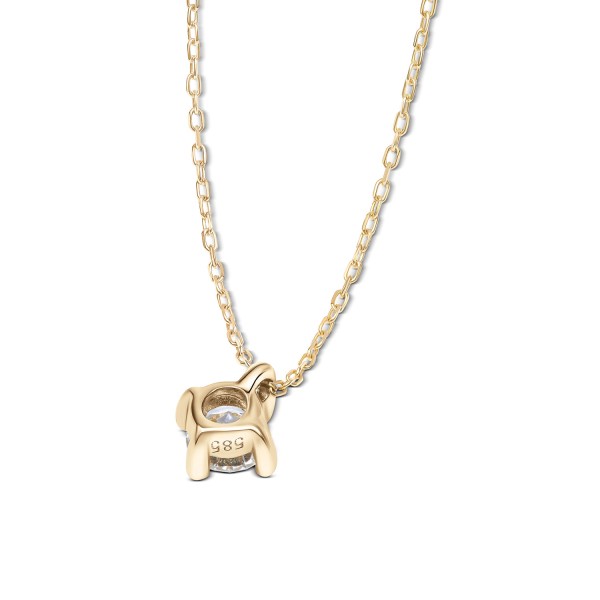 Diamantanhänger in 0,20 Karat, Gelbgold 585 / 14 Karat, mit einer 585ger Goldkette in 42 cm lang, Gewicht ca. 0,96 g.