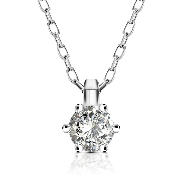 Diamantanhänger in 0,05 Karat, Weißgold 750 / 18 Karat, mit einer 750ger Goldkette in 42 cm lang, Gewicht ca. 0,97 g.