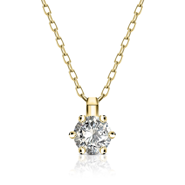 Diamantanhänger in 0,20 Karat, Gelbgold 585 /14 Karat mit einer 585ger Goldkette in 42 cm