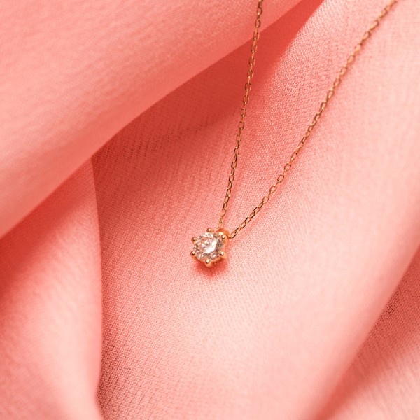 Diamantanhänger in 0,20 Karat, Gelbgold 585 / 14 Karat, mit einer 585ger Goldkette in 42 cm lang, Gewicht ca. 0,90 g.