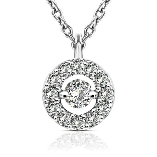 Diamantanhänger in 0,11 Karat, Weißgold 750 / 18 Karat, mit einer 750ger Goldkette in 42 cm