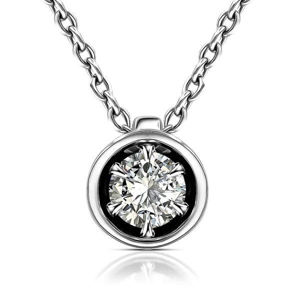 Diamantanhänger in 0,15 Karat, Weißgold 750 / 18 Karat, mit einer 750ger Goldkette in 42 cm lang, 0,9 mm breit, Gewicht ca. 1,97 g.
