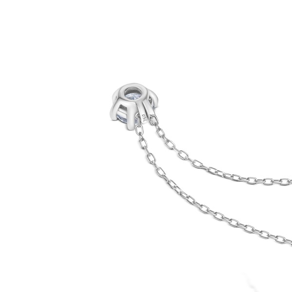 Diamantanhänger in 0,40 Karat mit GIA Zertifikat, Weißgold 750 / 18 Karat, mit einer 750ger Goldkette in 42 cm lang, Gewicht ca. 1,50 g.