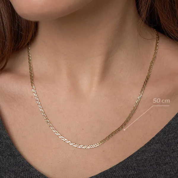 Goldkette als Zwillingspanzerkette in Gelbgold 375 / 9K, 65 cm lang, 2,9 mm breit, Gewicht ca. 6.3 g.