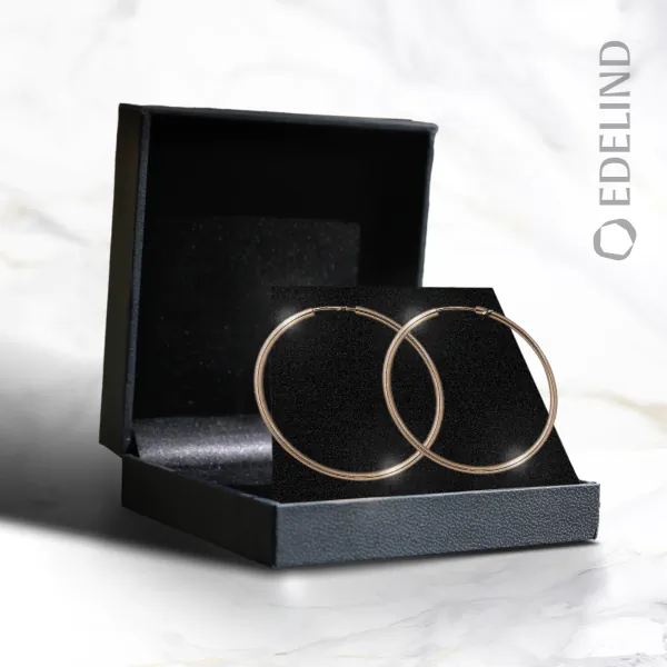 Ohrringe, Creolen, Gelbgold 333 / 8K, Außendurchmesser 40 mm, Breite 2 mm, Gewicht ca. 1.4 g