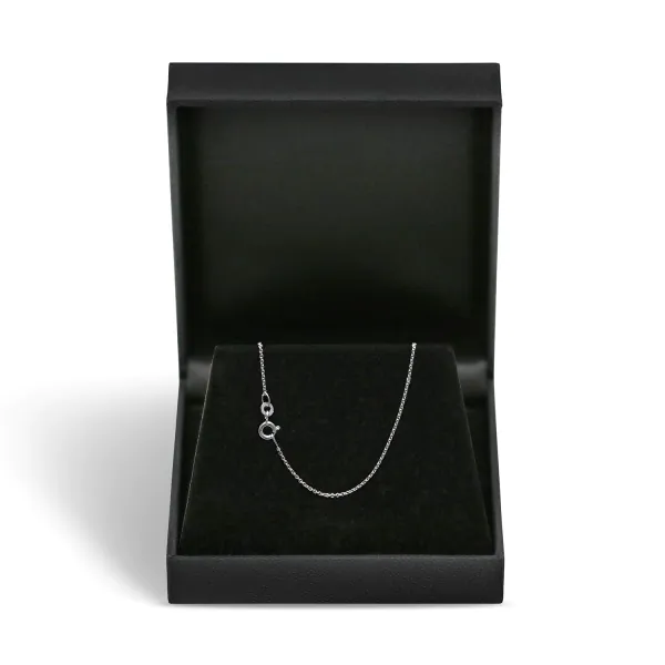 Goldkette als Ankerkette rund Weißgold 585 / 14K, 38 cm lang, 1,1 mm breit, Gewicht ca. 1.7 g.