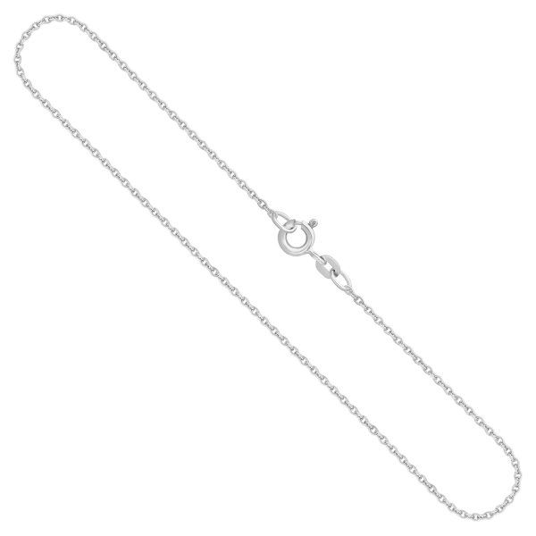 Goldkette als Ankerkette rund Weißgold 585 / 14K, 36 cm lang, 1,5 mm breit, Gewicht ca. 2.6 g.