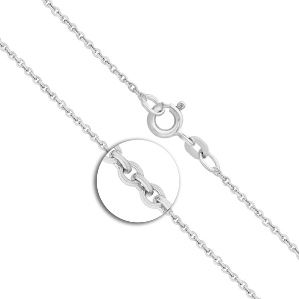 Goldkette als Ankerkette rund in Weißgold 375 / 9 Karat, 55 cm lang, 2 mm breit, Gewicht ca. 5.9 g.