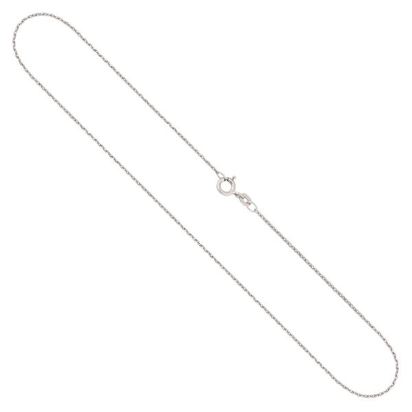 Goldkette als Ankerkette diamantiert in Weißgold 585 / 14K, 38 cm lang, 1,3 mm breit, Gewicht ca. 2.4 g.