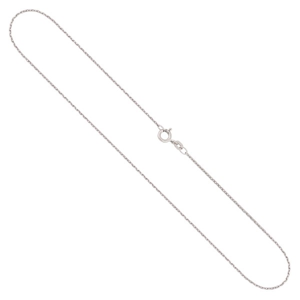 Goldkette als Ankerkette diamantiert in Weißgold 585 / 14K, 60 cm lang, 1,3 mm breit, Gewicht ca. 3.8 g.