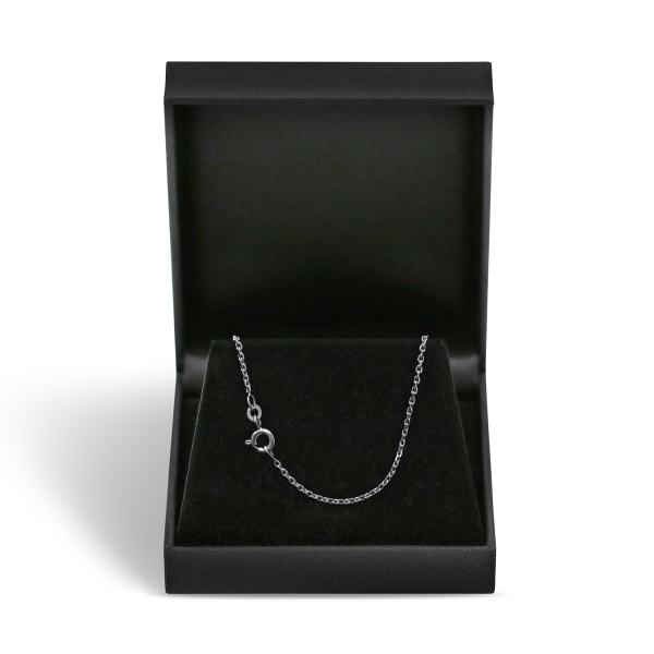 Goldkette als Ankerkette diamantiert Weißgold 333 / 8K, 42 cm lang, 1,7 mm breit, Gewicht ca. 3.8 g.