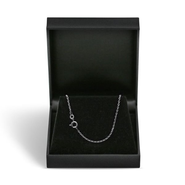 Goldkette als Ankerkette diamantiert in Weißgold 585 / 14K, 55 cm lang, 1,7 mm breit, Gewicht ca. 5.9 g.