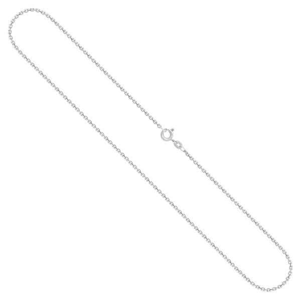 Goldkette als Ankerkette diamantiert in Weißgold 585 / 14K, 34 cm lang, 1,7 mm breit, Gewicht ca. 3.7 g.