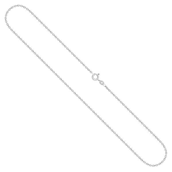 Goldkette als Ankerkette diamantiert in Weißgold 585 / 14K, 42 cm lang, 1,7 mm breit, Gewicht ca. 4.5 g.