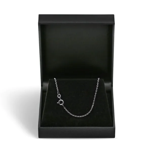 Goldkette als Ankerkette diamantiert in Weißgold 585 / 14K, 42 cm lang, 1,7 mm breit, Gewicht ca. 4.5 g.