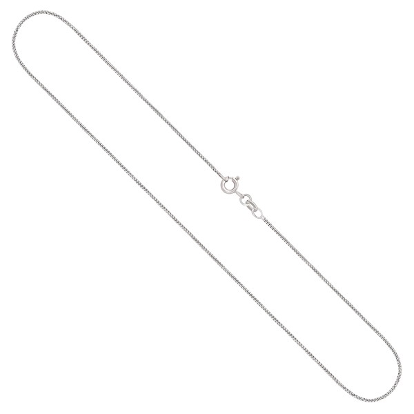 Goldkette als Panzerkette flach in Weißgold 750 / 18 Karat, 55 cm lang, 1.1 mm breit, Gewicht ca. 2.5 g.