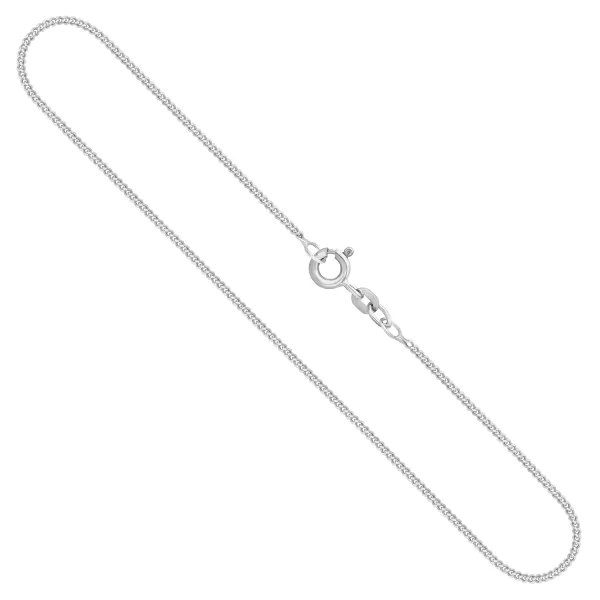 Goldkette als Panzerkette flach Weißgold 585 / 14K, 40 cm lang, 1,4 mm breit, Gewicht ca. 2.9 g.