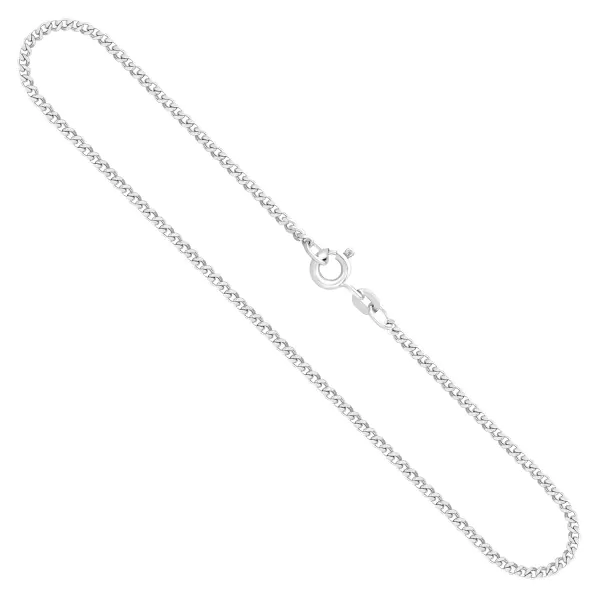 Goldkette als Panzerkette flach Weißgold 333 / 8K, 42 cm lang, 2,1 mm breit, Gewicht ca. 5.4 g.