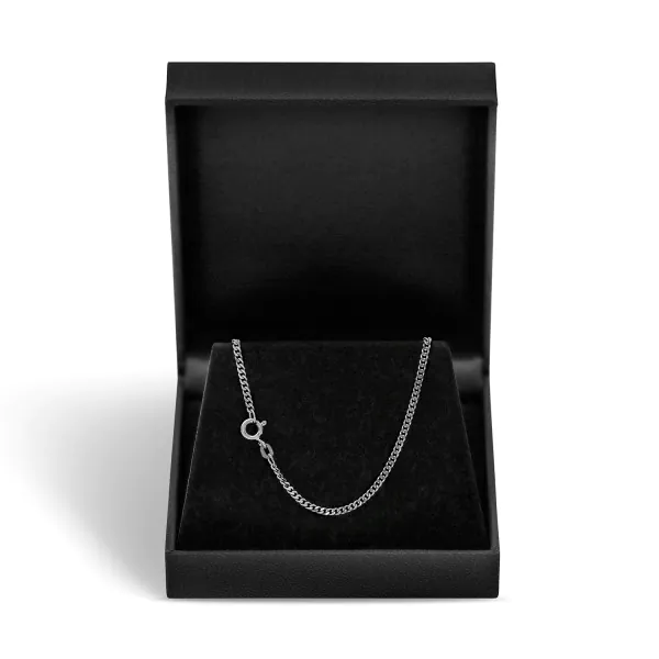 Goldkette als Panzerkette flach in Weißgold 333 / 8K, 50 cm lang, 2,1 mm breit, Gewicht ca. 6.4 g.