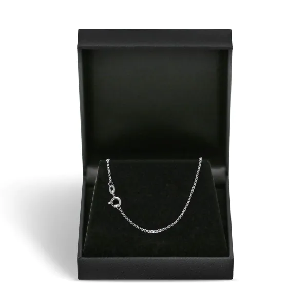 Goldkette als Erbskette in Weißgold 585 / 14K, 100 cm lang, 1,5 mm breit, Gewicht ca. 9.3 g.
