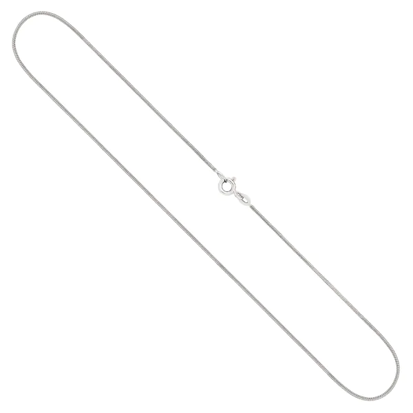 Goldkette als Schlangenkette in Weißgold 375 / 9K, 45 cm lang, 0,9 mm breit, Gewicht ca. 3.3 g.
