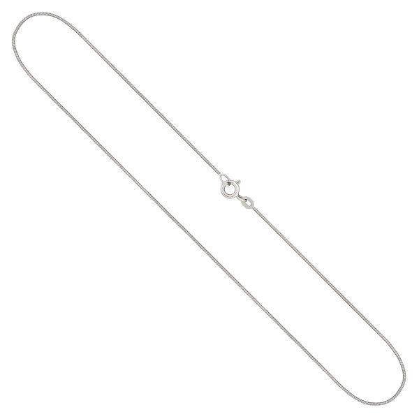 Goldkette als Schlangenkette diamantiert in Weißgold 333 / 8K, 42 cm lang, 0,8 mm breit, Gewicht ca. 2.3 g.