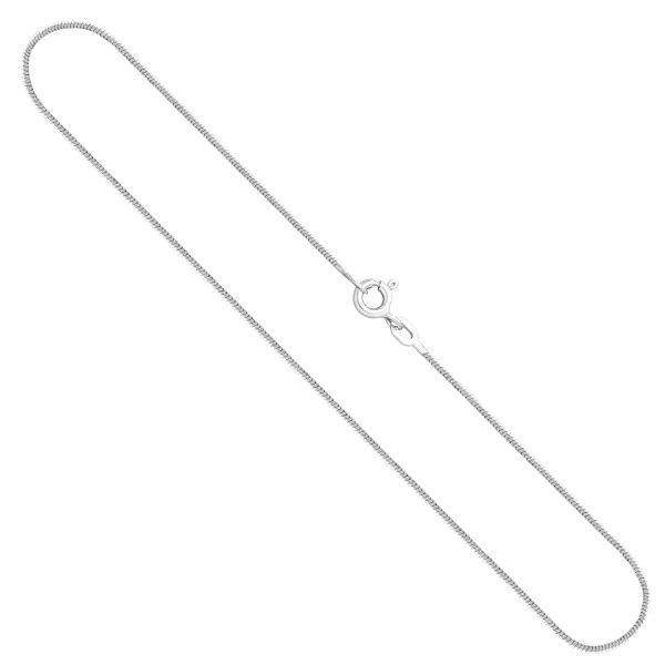 Goldkette als Schlangenkette diamantiert in Weißgold 585 / 14K, 60 cm lang, 0,9 mm breit, Gewicht ca. 5.7 g.