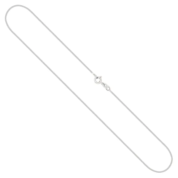 Goldkette als Tondakette in Weißgold 375 / 9K, 40 cm lang, 0,8 mm breit, Gewicht ca. 2.6 g.