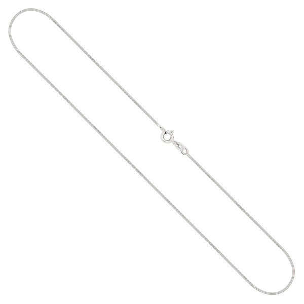 Goldkette als Tondakette in Weißgold 375 / 9K, 45 cm lang, 0,8 mm breit, Gewicht ca. 2.9 g.