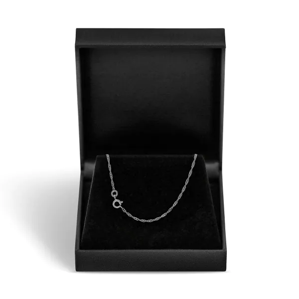 Goldkette als Singapurkette in Weißgold 585 / 14K, 45 cm lang, 1,4 mm breit, Gewicht ca. 1.9 g.