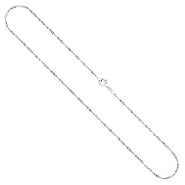 Goldkette als Singapurkette in Weißgold 585 / 14K, 40 cm lang, 1,4 mm breit, Gewicht ca. 1.7 g.