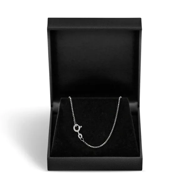 Goldkette als Venezianerkette in Weißgold 333 / 8K, 80 cm lang, 1,2 mm breit, Gewicht ca. 7.3 g.
