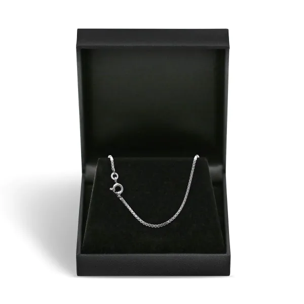 Goldkette als Venezianerkette in Weißgold 585 / 14K, 55 cm lang, 1,4 mm breit, Gewicht ca. 8.4 g.
