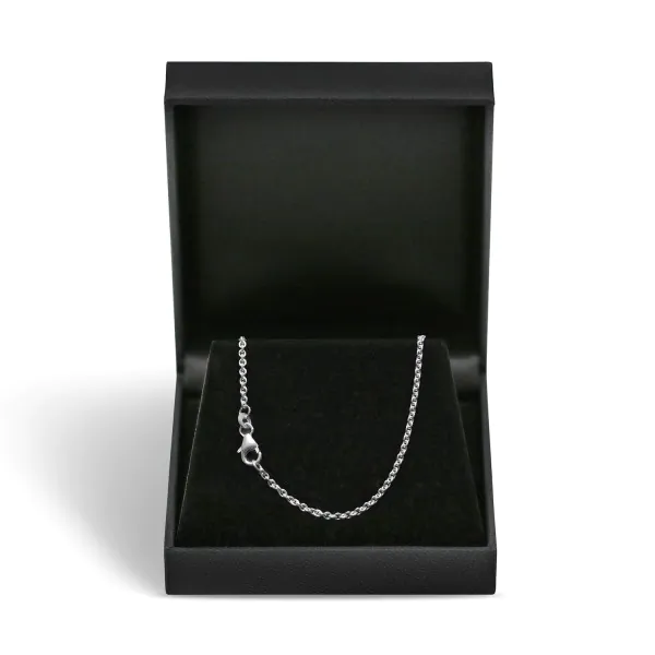 Goldkette als Ankerkette rund Weißgold 750 / 18K, 55 cm lang, 2 mm breit, Gewicht ca. 7.9 g.