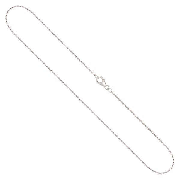 Goldkette als Ankerkette diamantiert in Weißgold 585 / 14K, 40 cm lang, 1,3 mm breit, Gewicht ca. 2.7 g.