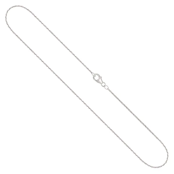 Goldkette als Ankerkette diamantiert in Weißgold 750 / 18K, 45 cm lang, 1,3 mm breit, Gewicht ca. 3.4 g.
