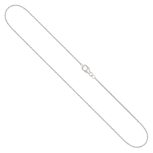 Goldkette als Ankerkette diamantiert in Weißgold 750 / 18K, 50 cm lang, 1,3 mm breit, Gewicht ca. 3.7 g.
