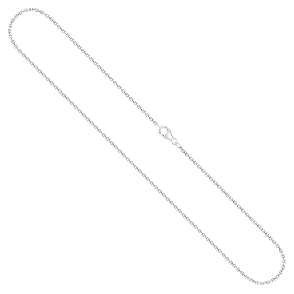 Goldkette als Ankerkette diamantiert in Weißgold 750 / 18K, 40 cm lang, 1,7 mm breit, Gewicht ca. 5 g.