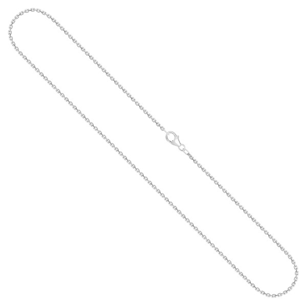 Goldkette als Ankerkette diamantiert in Weißgold 585 / 14K, 70 cm lang, 1,7 mm breit, Gewicht ca. 7.7 g.