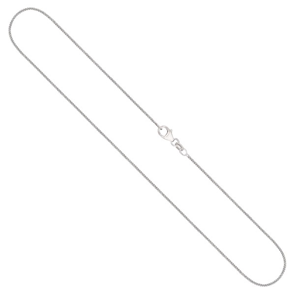 Goldkette als Panzerkette flach in Weißgold 750 / 18K, 55 cm lang, 1,1 mm breit, Gewicht ca. 2.9 g.